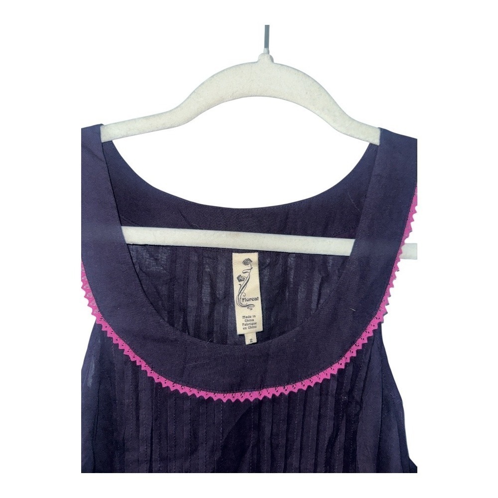 Floreat‎ Anthropologie Purple Embroidered Halter Neck Top, Size 2 - Picture 4 of 8